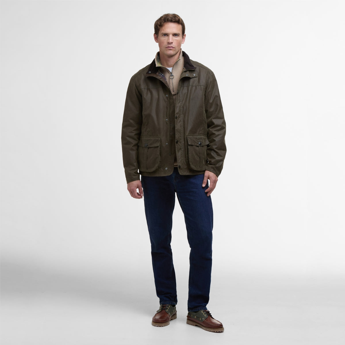 Barbour Sander Men's Waxed Jacket | Beech