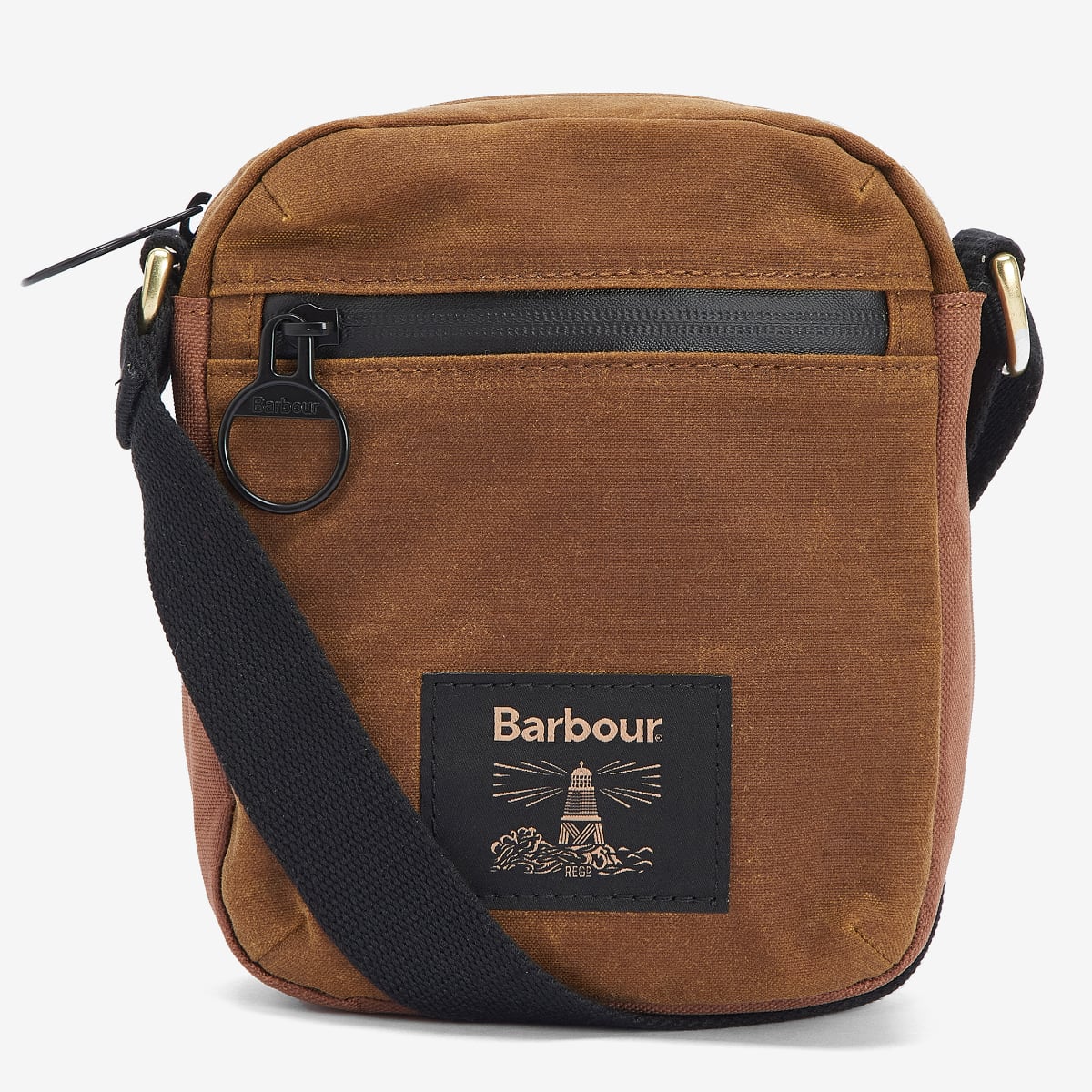 Barbour Field Waxed Crossbody Bag | Tan-Black