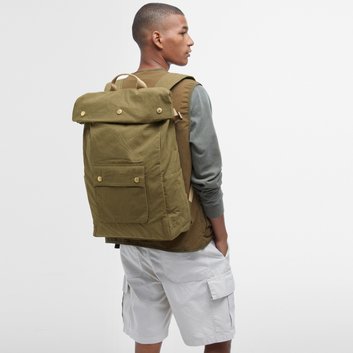 Barbour Transport Foldover Backpack | Dusky Green