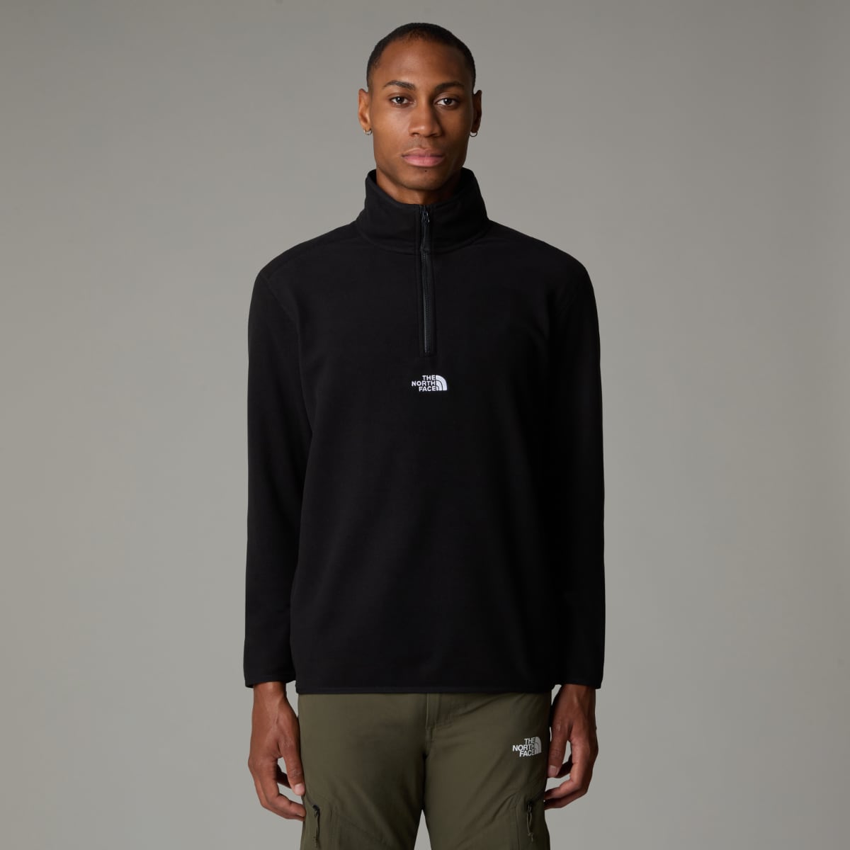 The North Face 100 Glacier 1/4 Zip Fleece Men's Top | TNF Black