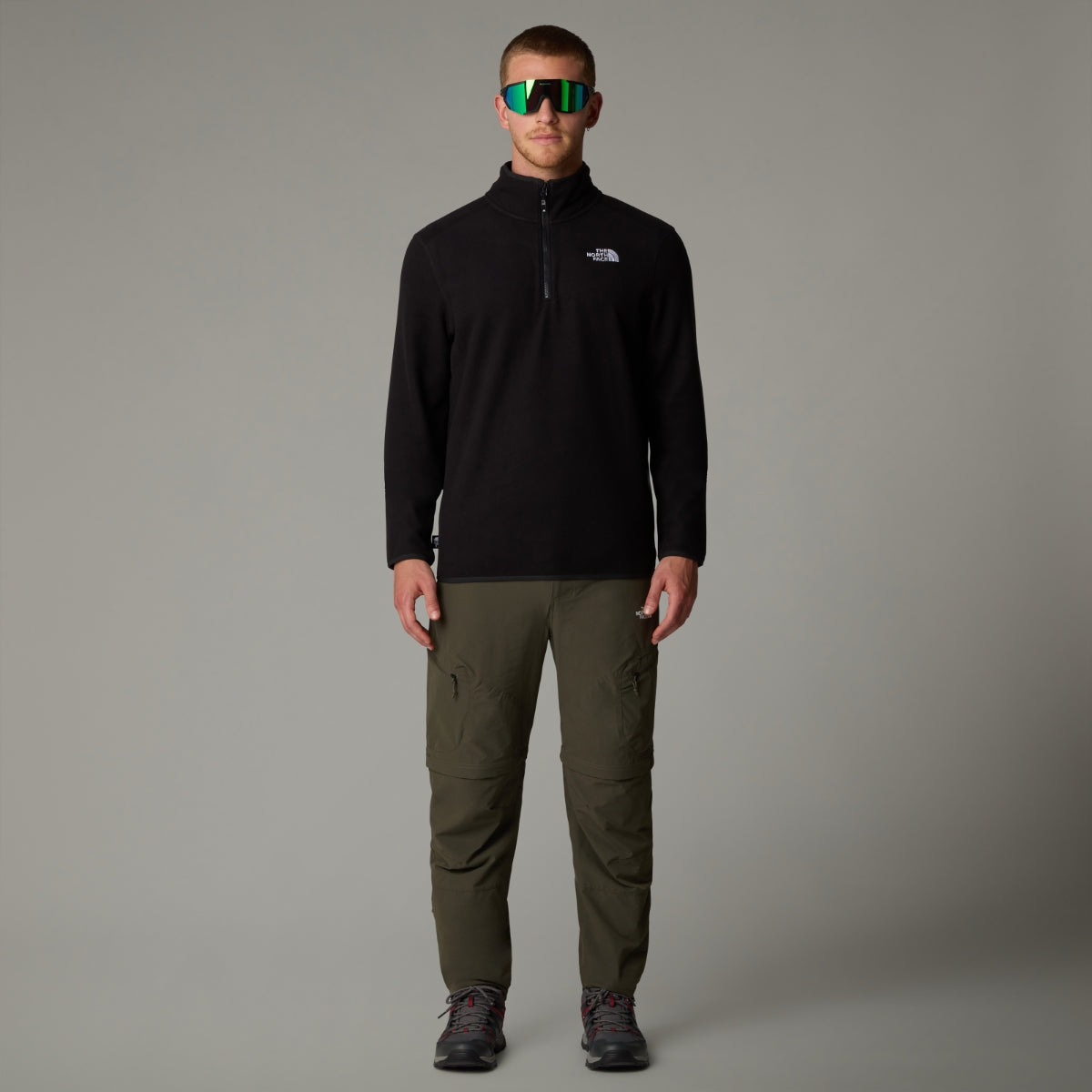 The North Face 100 Glacier 1/4 Zip Fleece Men's Top | TNF Black