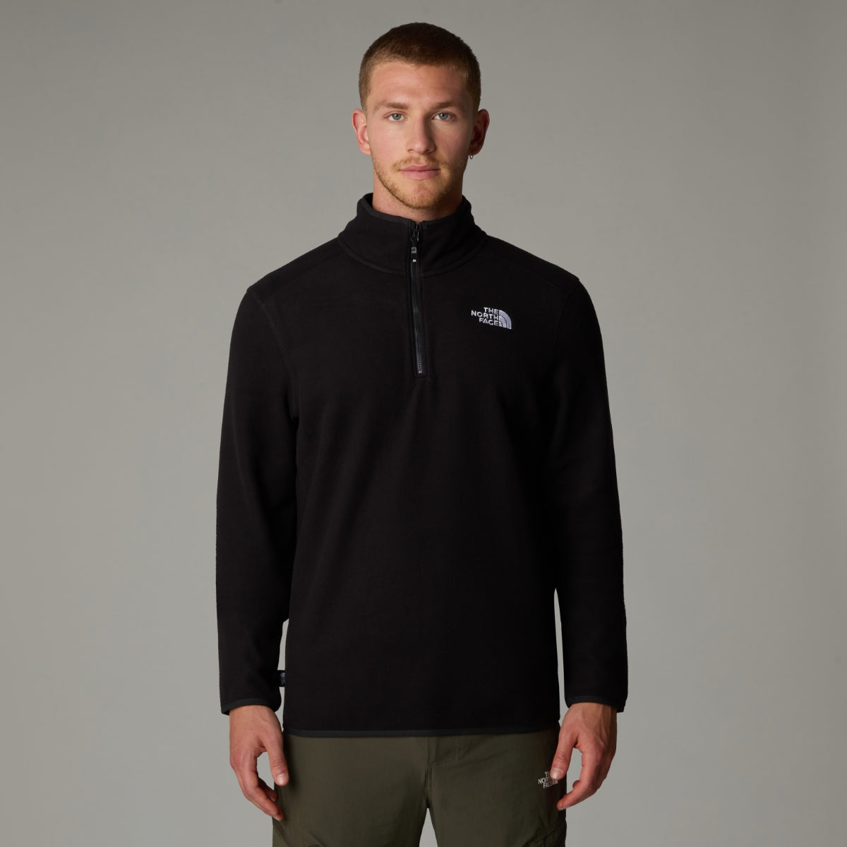 The North Face 100 Glacier 1/4 Zip Fleece Men's Top | TNF Black