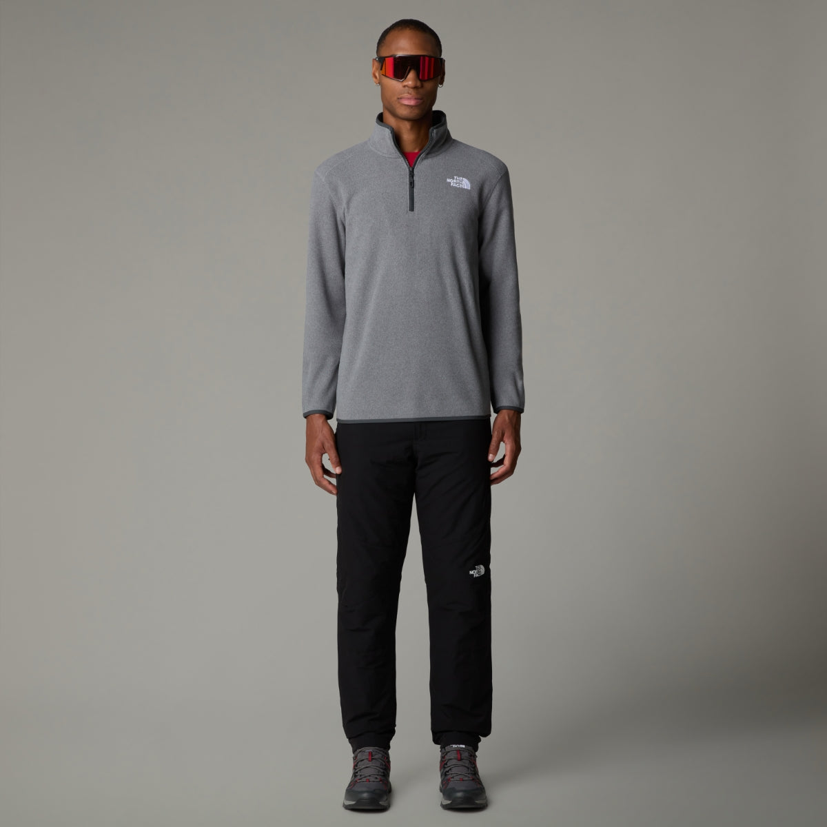 The North Face 100 Glacier 1/4 Zip Fleece Men's Top | TNF Medium Grey Heather