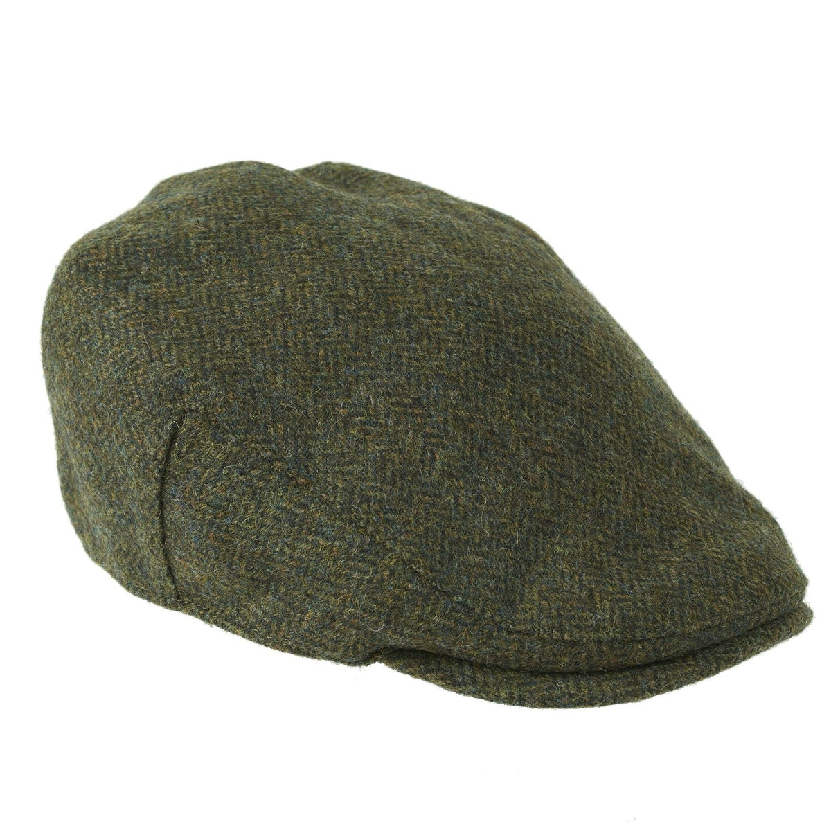 Heather Hats Chapman Flat Cap | Green Herringbone