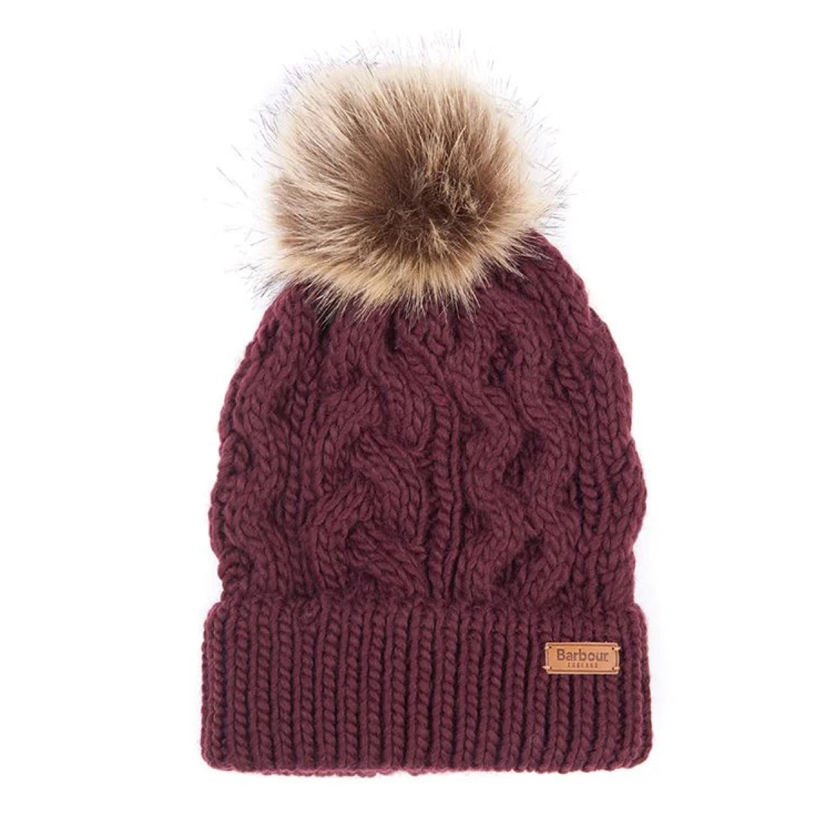 Barbour Penshaw Beanie & Scarf Set | Bordeaux