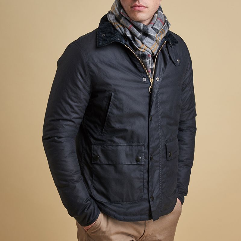 Barbour reelin wax hot sale jacket navy